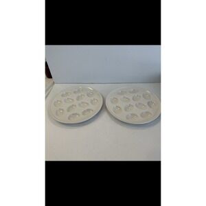 2 FIESTA 11.1" EGG TRAY PLATE PLATTER white NEW